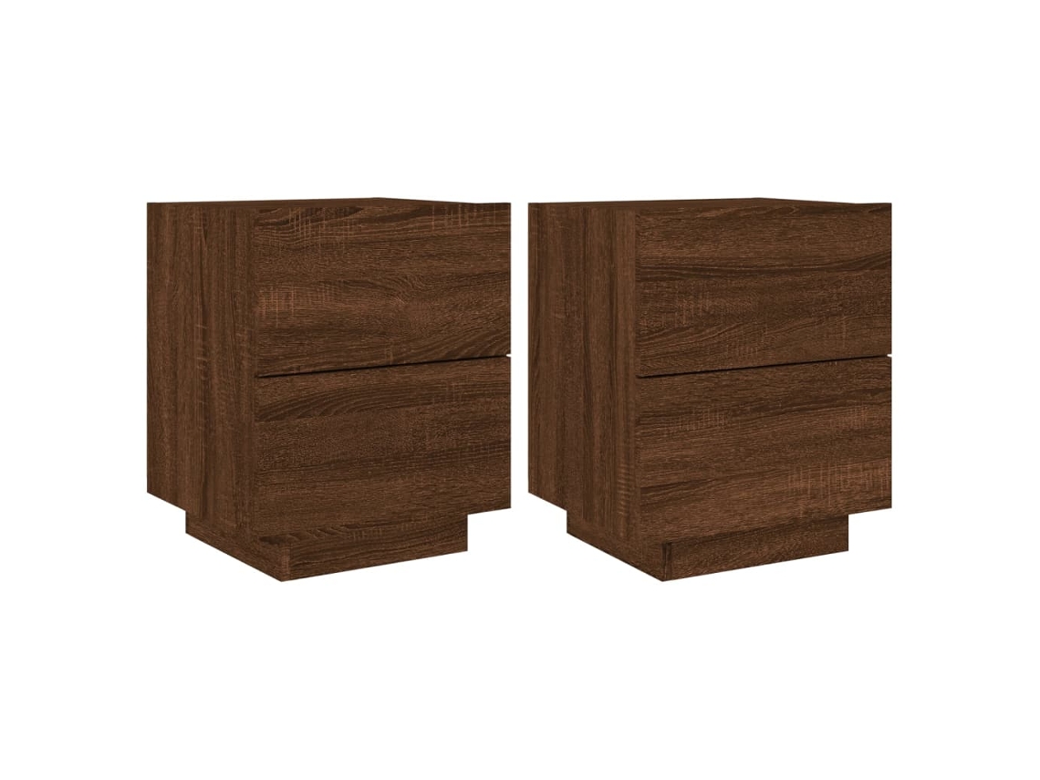 Bedside Cabinet, Bedside Cabinets Vidaxl Marrom Madeira Processada (n/a)