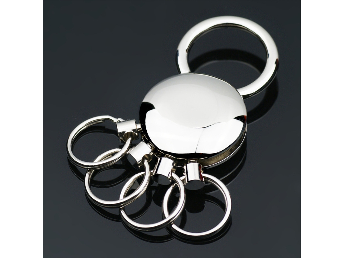 Chaveiro Cromo Polido Design Redondo 5 Anéis Intercambiáveis Aquaforge