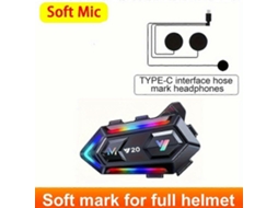 Fone De Ouvido Para Capacete De Motocicleta Com Luzes Coloridas Rgb Ly Ebike