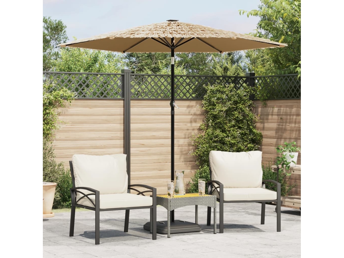 Vidaxl Guarda-sol De Jardim Com Poste De Aço 223x223x213 Cm Castanho
