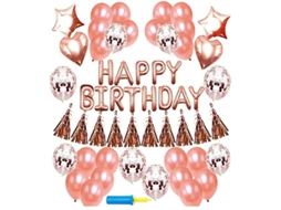 1 Conjunto De Balões De Feliz Aniversário Para Festas Allinless