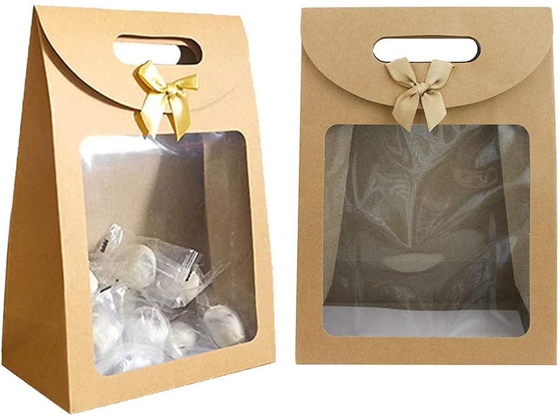 12 Peças De Sacolas Para Presente, Embalagens De Papel Kraft Para Presente, Sacolas Para Presente Com Alças Slowmoose