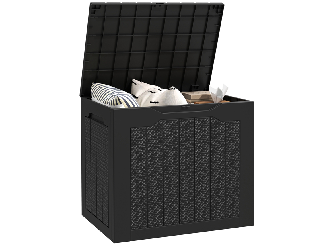 Caixa de Armazenamento Exterior Pp Cor Preto 56x41x50 cm Outsunny
