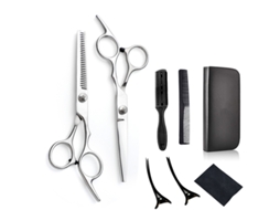 Kit De Tesoura De Corte Cabelo, 8pcs Ferramenta Profissional Para Corte De Cabelo, Para Uso Em Salão E Em Casa (prateada) Cuich