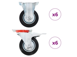 vidaXL 12 pcs Rodas 100 mm
