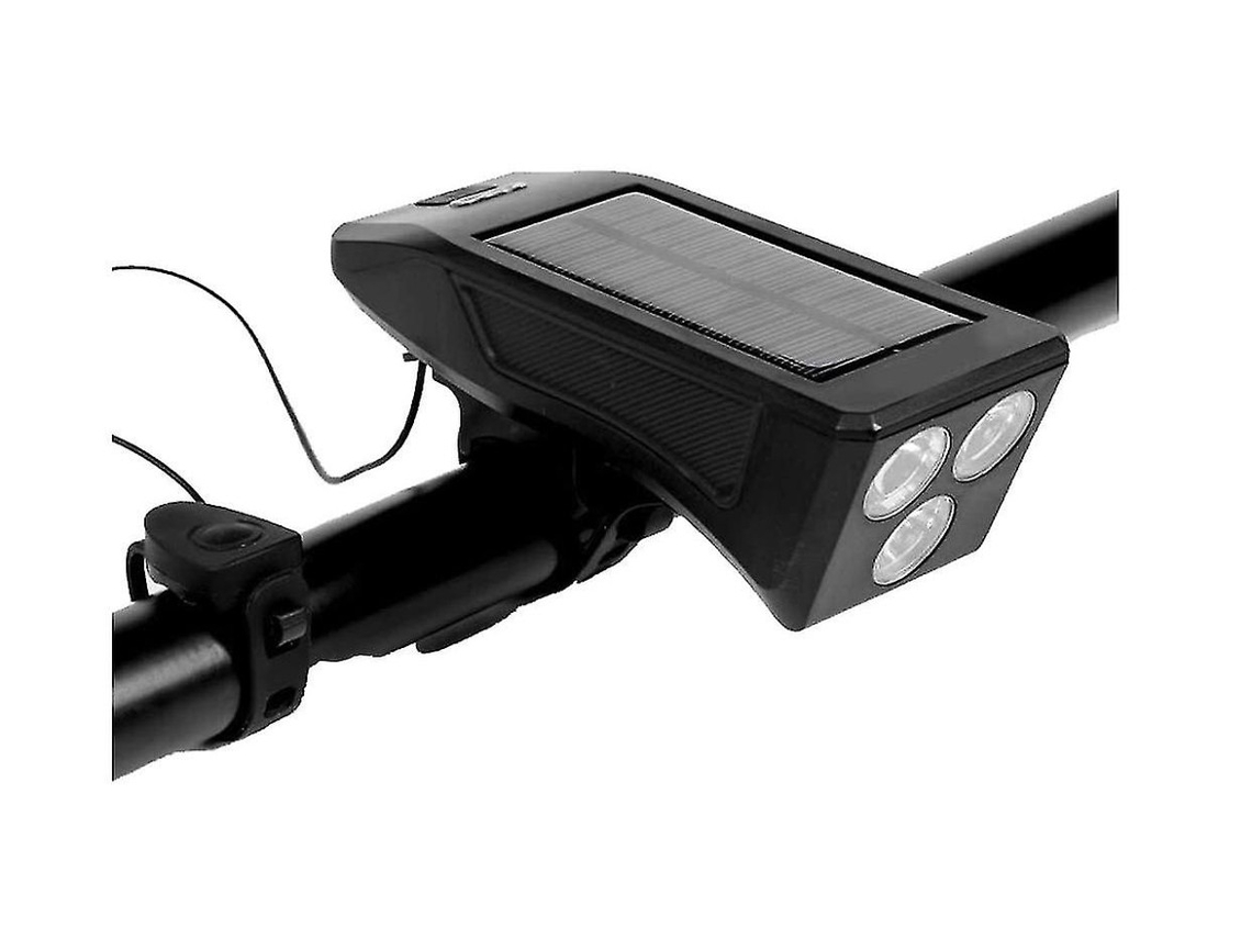 Luzes Bicicleta Usb Recarregavel Buzina Ipx8 Mtb Preta Yizhood
