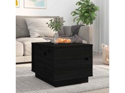 Vidaxl Mesa De Centro 40x50x35 Cm Madeira De Pinho Maciça Preto