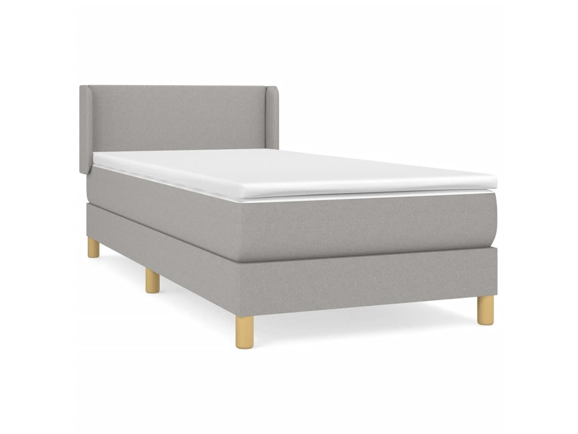 Box Spring Bed, Box Spring Beds Vidaxl Cinzeto Tecido (100 X 200 Cm)