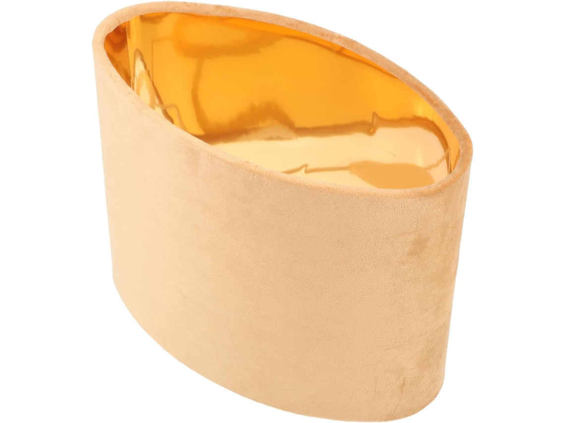 Abajur Oval De Tecido Dourado, Resistente E Versátil, Para Luminária De Quarto.