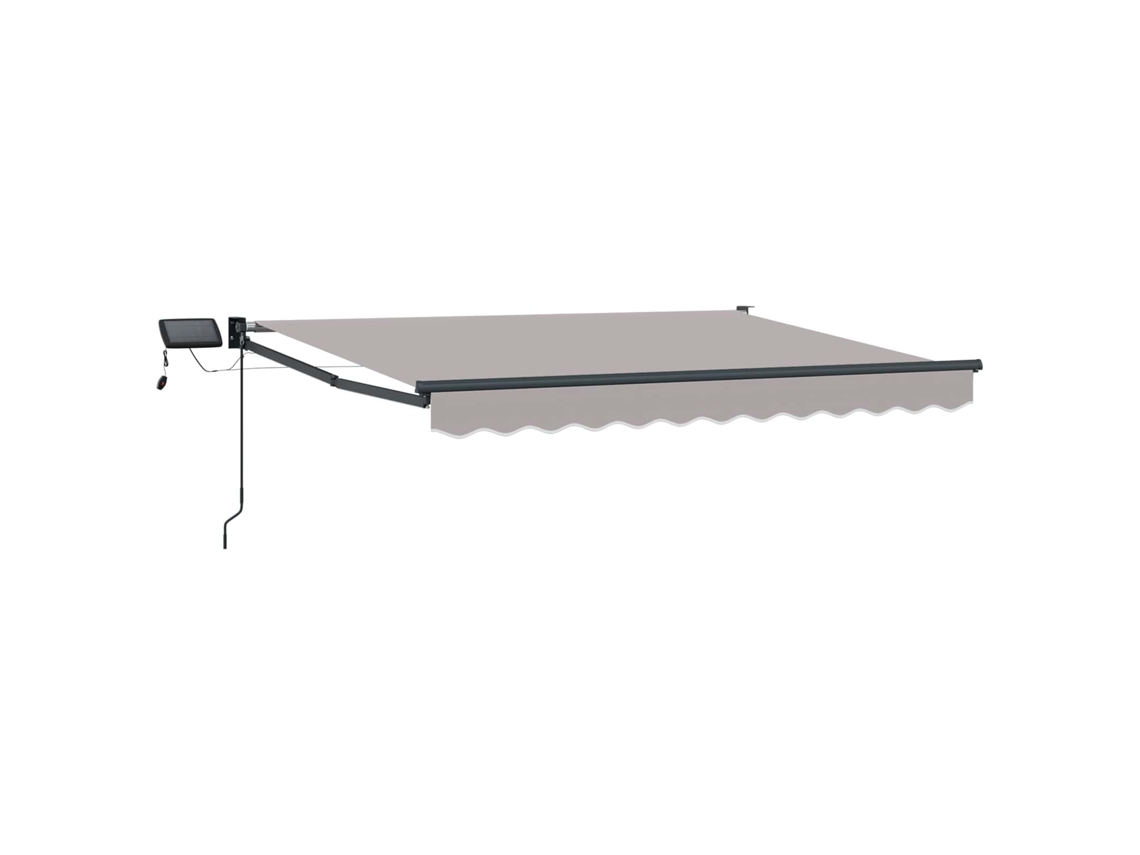 Vidaxl Toldo Retrátil Manual Com Leds Cinzento-claro 3 X 2,5 M