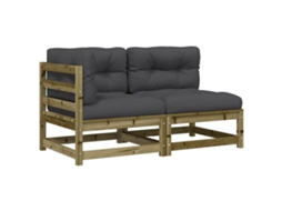 Conjunto 1 Sofá De Jardim Vidaxl Marrom Madeira De Pinho Impregnada (140 X 70 X 67 Cm)