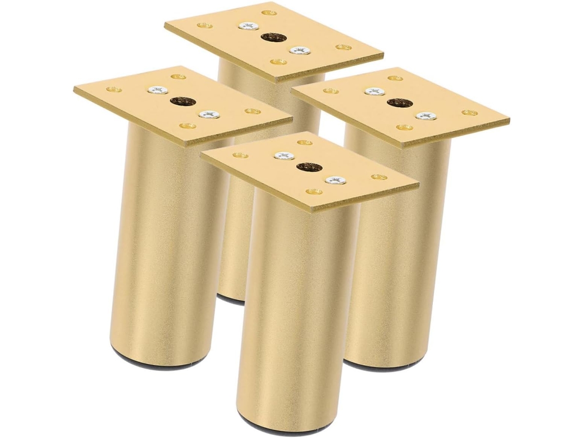 Conjunto De 4 Pés Reposição Ajustáveis Em Liga Alumínio Para Móveis, Ideais Para Sofás, Cadeiras E Armários Em Projetos