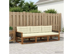 Vidaxl Conjunto De Sofás Para Exterior 3 Unid. Natural E Creme