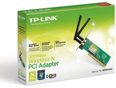 Adaptador Wireless TP-LINK N300 TL-WN851ND — Adaptador PCI | 300 Mbps