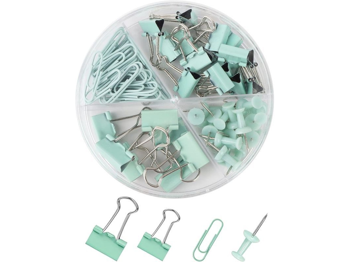 2026 set de Pinzas, Clips e Alfinetes, 72 Piezas no Total (verde)