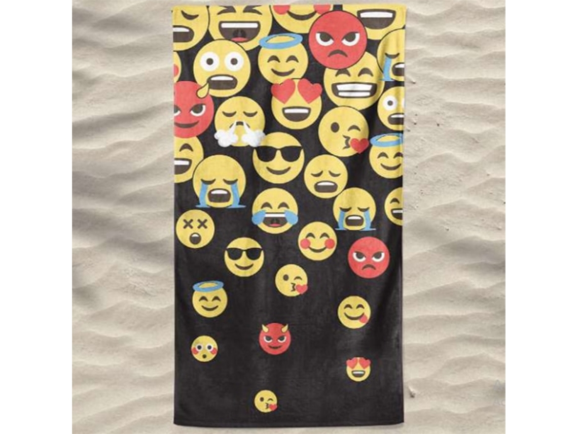Toalha De Praia Microfibra Emoticons Decrescente