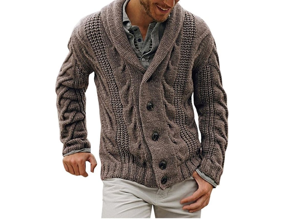 2026 chaqueta de Punto para Hombre Mystdiy Con Cuello Clásico, Diseño Holgado, Manga Larga, para Otoño e Invierno, Cómoda Y Anti arrugas