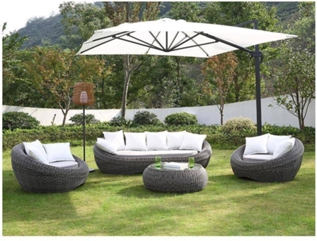 Conjunto de Sala de Jardim Whiteheaven MYLIA (Cinzento - Resina - 101x201x66 cm)