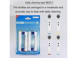 Conjunto De 4 Cabeças De Escova De Dentes Elétrica Oral-b Para Substituição, Garantindo Higiene E Limpeza.