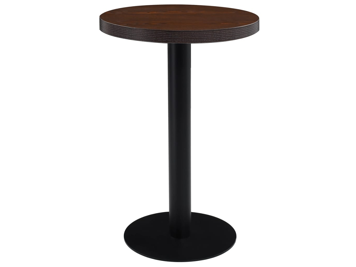 Vidaxl Mesa Bistrô 50 Cm Mdf Castanho-escuro