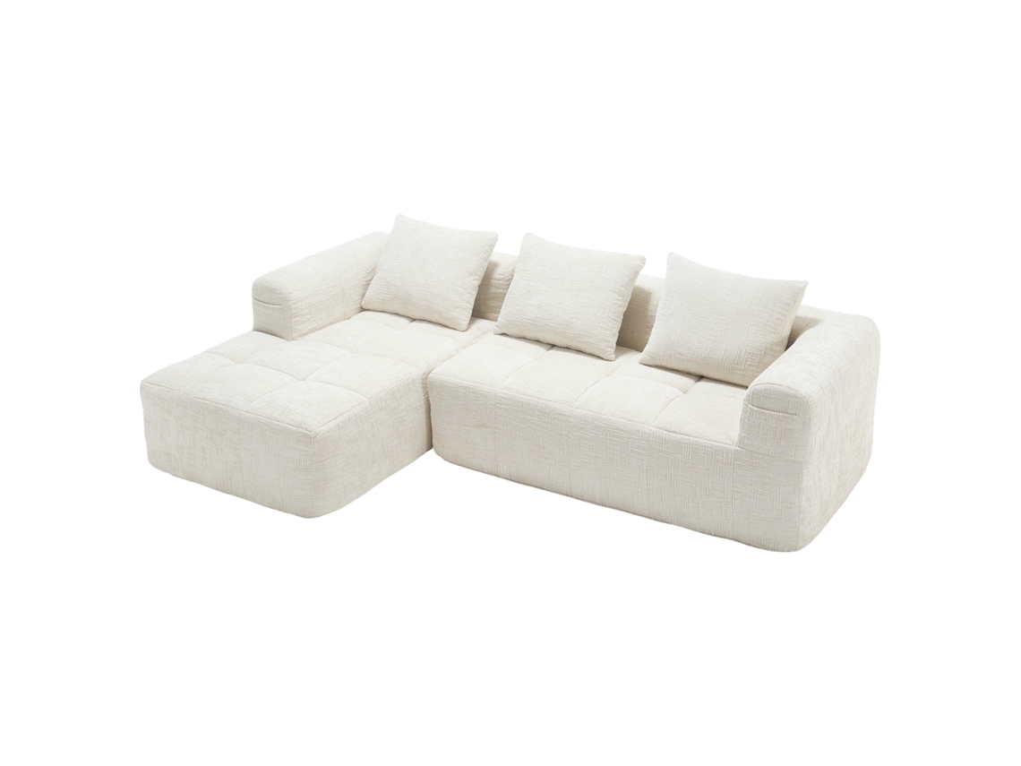 Conjunto de 2 Pufes com armazenamento, em Tecido Chenille e PU, assento acolchoado, marrom BAGOLY SHOP
