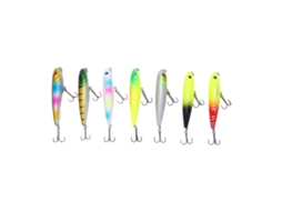 Conjunto Isca Minnow 7pcs Olhos 3d Resistente À Corrosão