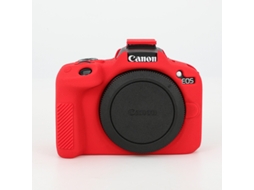 Capa Silicone HEXINYIGJLY para Canon R50leve Antirriscos, Acesso Total Tripé Vermelho