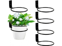 NEVEANCE Suporte mural para vasos de flores, 11cm, preto