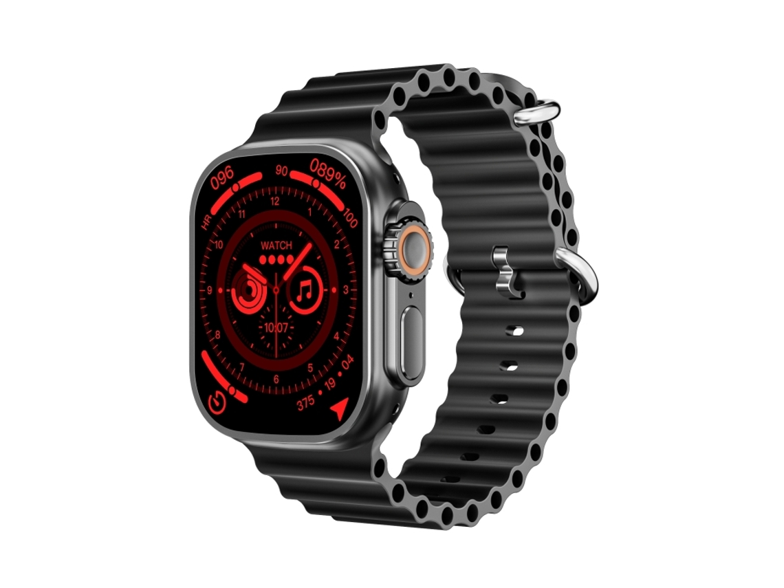 2, 2 Polegadas Ip67 Metal Fivela Marinha Silicone Pulseira Relógio Inteligente Para Heart Rate /nfc(preto)