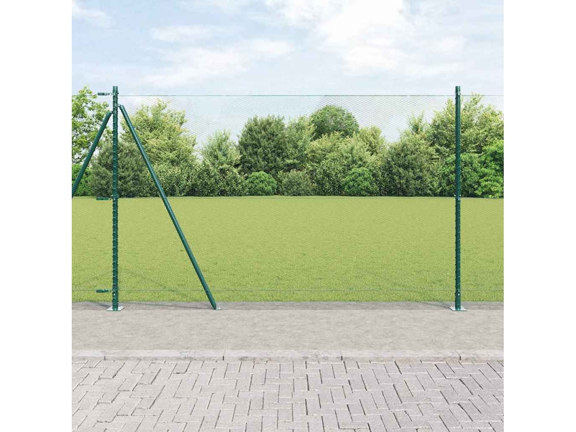 Vidaxl Cerca Hexagonal Com Base De Concreto 10 X 1,5 M Verde Malha
