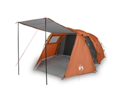 Tenda campismo p/ 4 pessoas VIDAXL tecido opaco imperm. cinza/laranja
