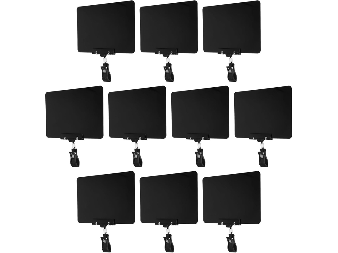 Pacote com 10 Healeved Mini Painéis de Quadro Negro Apagáveis A5 Clipes Giratórios Dupla Face, 11cm, para Exib