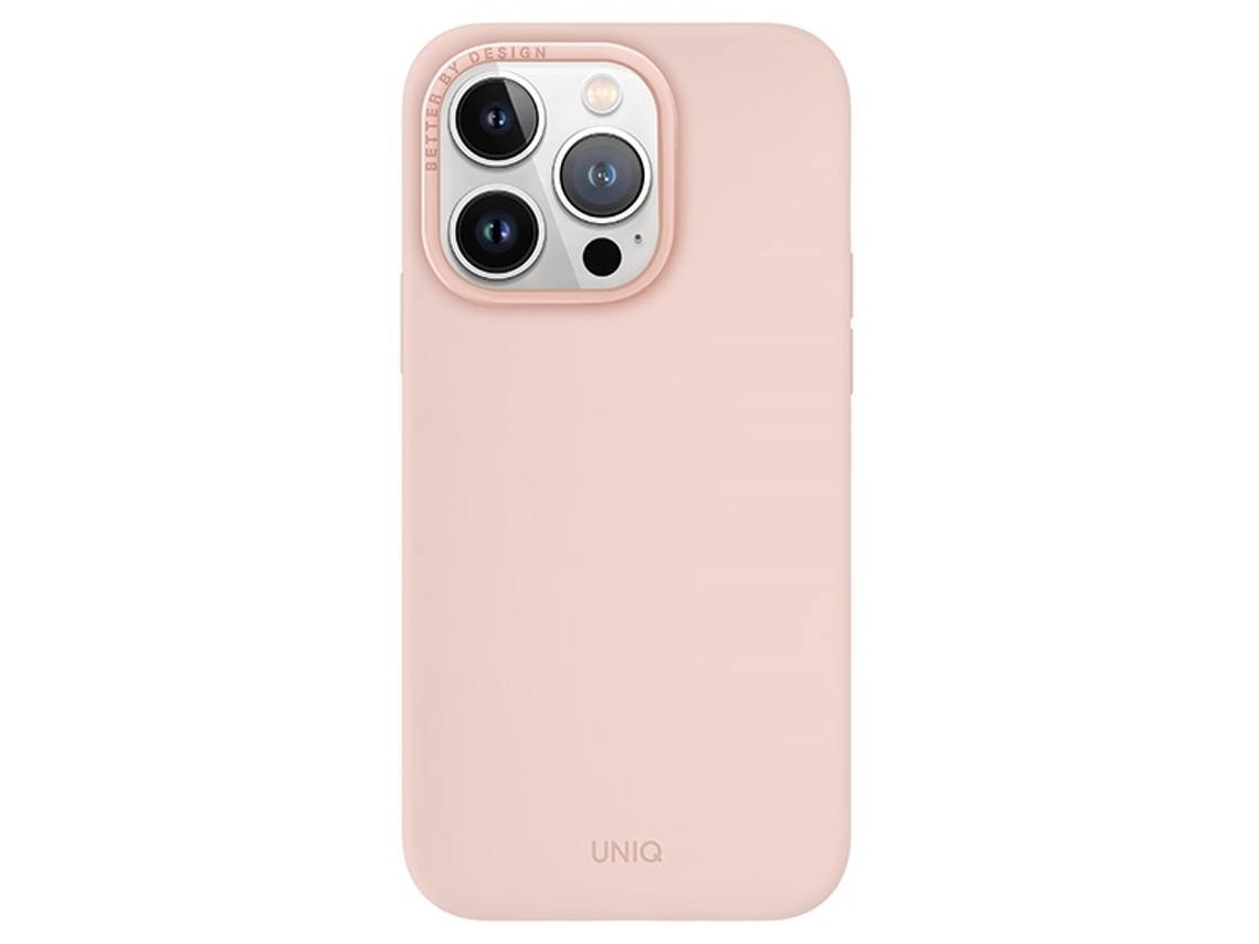 Capa Blush para iPhone 15 Pro UNIQ Pele Sintética Rosa