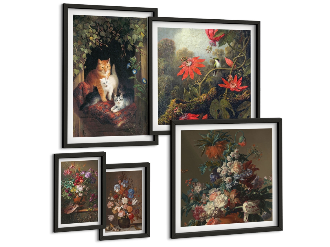 Galeria De Pinturas Murais Pedras De Areia, Textura Boho Moldura Branca Fotos Para O Escritório Espelharte (conjunto De 5 Imagens)