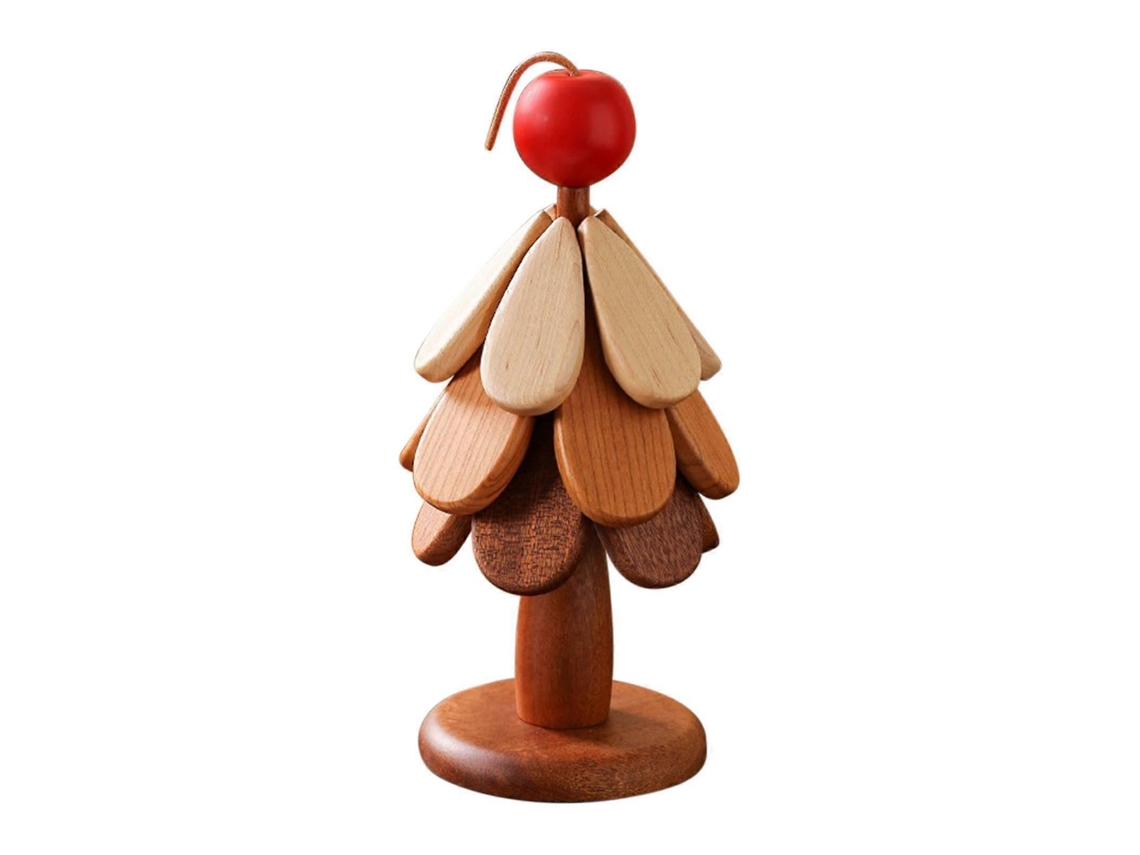 Suportes De Madeira Para Pratos Quentes, Resistentes Ao Calor, Com Elegante Design De Árvore E Acabamento Em Nogueira Feito À Mão.