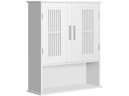 Armário de banheiro suspenso econômico com nicho e prateleira 60x20x70 cm branco BTFORUS