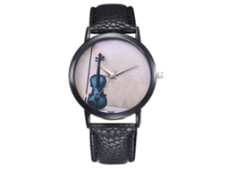 Reloj Hombre Ultra Delgado Analógico Simple Cuarzo Correa Pu Negro