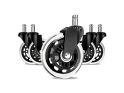 Rodas de Cadeira de Escritório Pu Silenciosas 3 Polegadas 5pcs Universal para Pisos Duros | S/MARCA