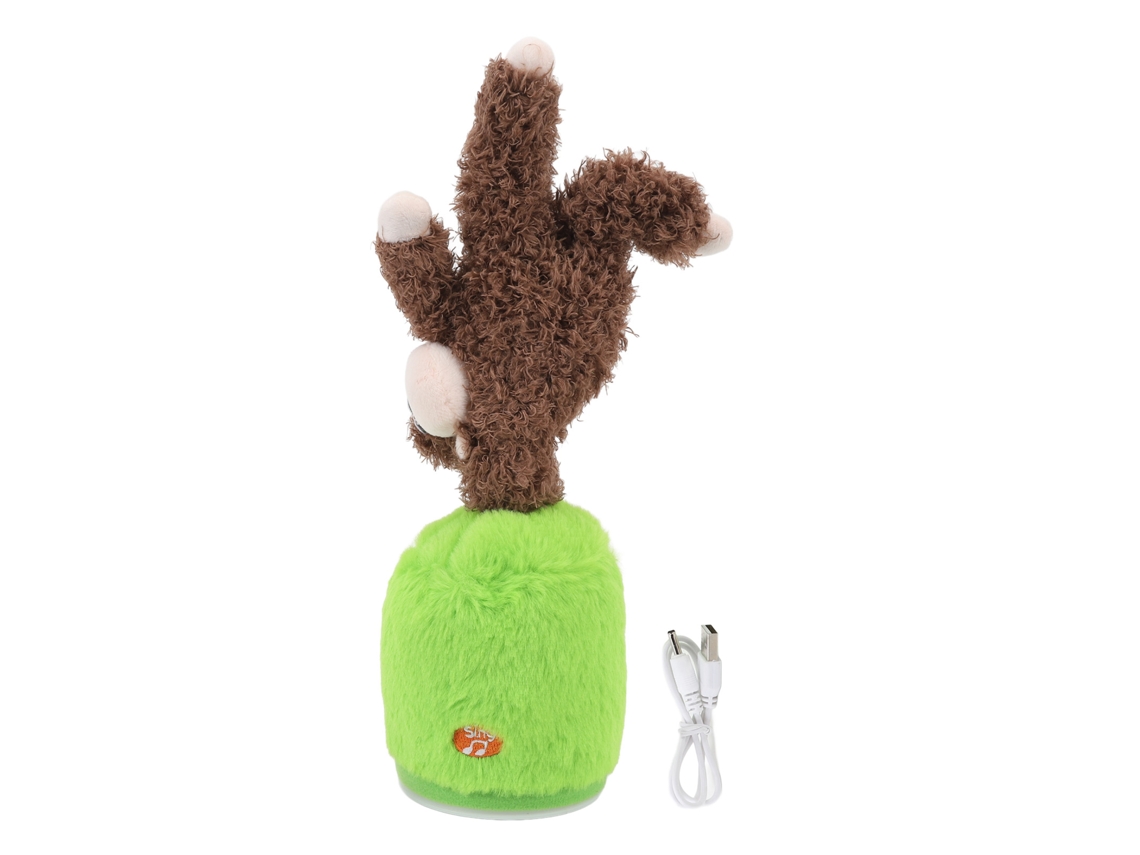 Walshlxq brinquedo de Pelúcia Musical Dançarino Cantor de Algodão Pp Macio Divertido Elétrico para Crianças Meninas Marrom