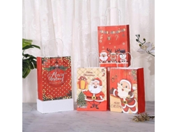 24 Sacolas De Presente De Natal Em Papel Kraft Com Estampas Natalinas Variadas Para Presentes De Natal, Sacolas De Presente De Natal Nostalgia88