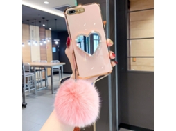 Capa de Telefone Silicone com Espelho de Maquiagem e Strass. EOOCOO