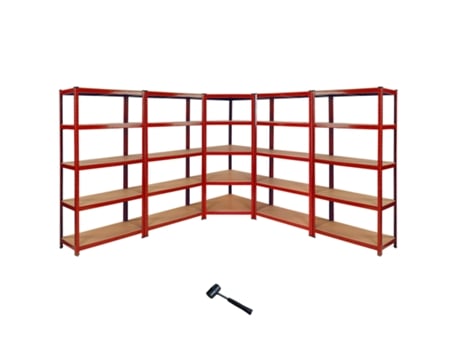 Estante MONSTER RACKING Z-Rax De Aço Sem Parafusos (Vermelho - 90x45x183cm)