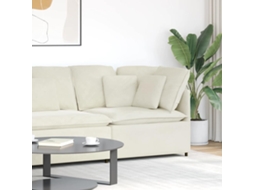 Vidaxl Módulo De Canto Para Sofá Modular Com Almofadas, Cor Creme, 100 Cm