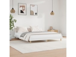 Estrutura De Cama 140x200 Cm Derivados De Madeira Branco