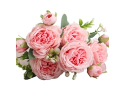 Ramo de Rosas Persas Artificiais LAXISCREED Rosa Claro