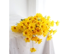 Buquê De Margaridas Artificiais Amarelo Claro Para Decoração Residencial E Escritório