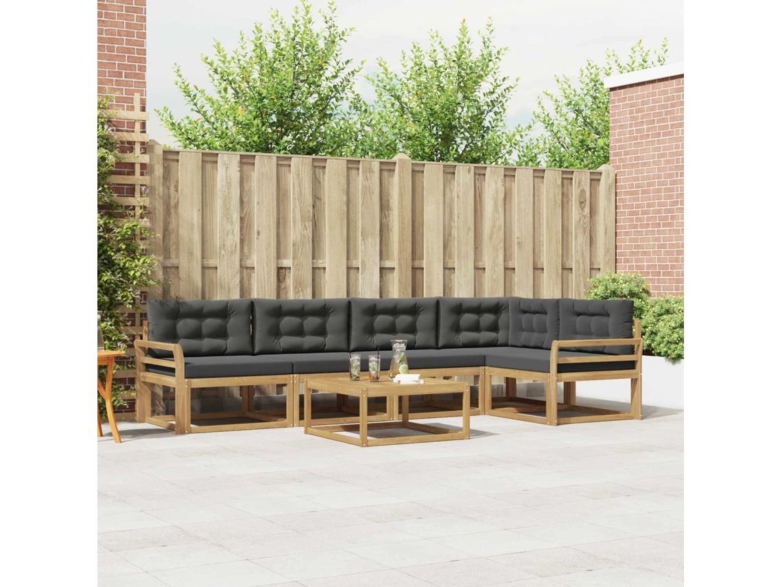 Vidaxl Conjunto De Sofás Para Exterior 6 Pcs Branco E Antracite