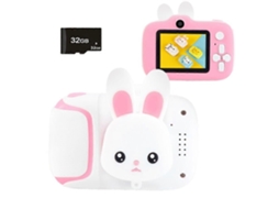 Cartoon Mini Câmera Digital Infantil Rosa + 32g Cartão de Memória ELECTVAULT1