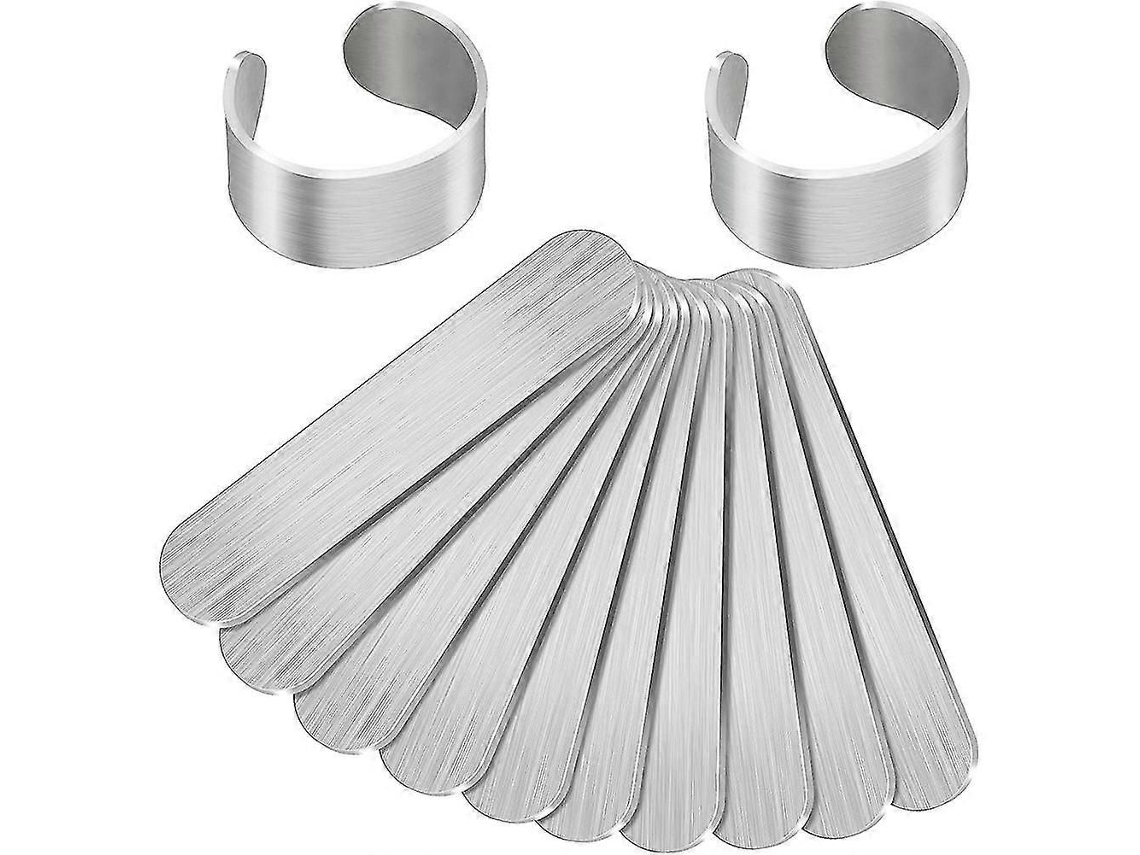 12 Blanks De Anel Em Alumínio Para Estampagem De Metal, 0.47x2.24 Polegadas