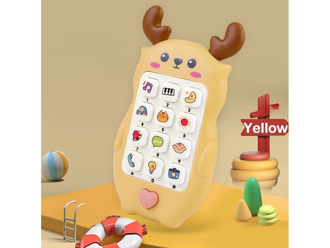 Telemóvel Educativo Desenho De Veado Para Bebés Hexinyigjly Música, Luzes, Aprendizagem Precoce Amarelo